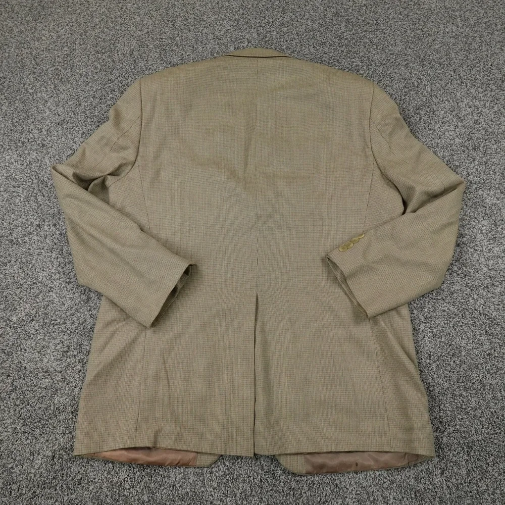 Ralph Lauren Chaps Jacket‎ Mens 44L Brown Beige Button Sports Coat Blazer Suit